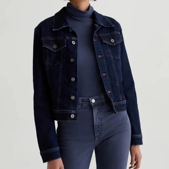 AG Women's Robyn Dark Blue Jean Jacket - Picture 1 of 11